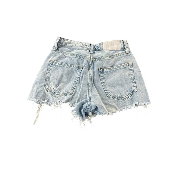 H&M Light Wash Blue Distressed Ripped Denim Cut-Off Jean Shorts Women's Size 2 - Picture 2 of 9